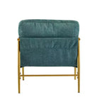MAYEERTYChaise d'appoint moderne, coussins moelleux, cadre en métal minimaliste, accoudoirs en bois, pour salon, chambre, bureau