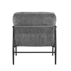 MAYEERTYChaise d'appoint moderne, coussins moelleux, cadre en métal minimaliste, accoudoirs en bois, pour salon, chambre, bureau