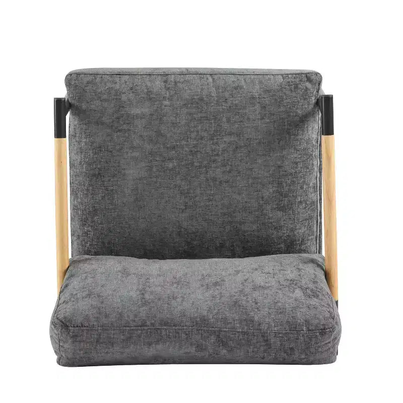 MAYEERTYChaise d'appoint moderne, coussins moelleux, cadre en métal minimaliste, accoudoirs en bois, pour salon, chambre, bureau