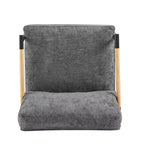 MAYEERTYChaise d'appoint moderne, coussins moelleux, cadre en métal minimaliste, accoudoirs en bois, pour salon, chambre, bureau