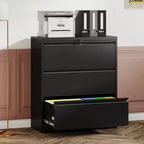 Meuble de classement latéral verrouillable 40H - Métal robuste pour bureau à domicile, glissières silencieuses à extension complète, anti-basculement, compatible lettres/légal/A4/F4