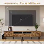 MAYEERTY Meuble TV de style scandinave avec 2 tiroirs, console multimédia pour TV jusqu'à 85", centre de divertissement avec rangement pour salon