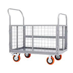 Chariot de plateforme 2000 lb avec cage, chariot à main pliant 6 en 1 robuste avec cage, chariot de manutention pliable
