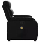 vidaXL Fauteuil inclinable de massage en similicuir noir, manuel et inclinable