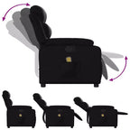 vidaXL Fauteuil inclinable de massage en similicuir noir, manuel et inclinable