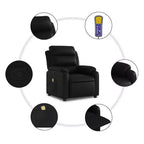 vidaXL Fauteuil inclinable de massage en similicuir noir, manuel et inclinable