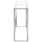 vidaXL Console Table, Table d'entrée, Salon, Acier inoxydable et Verre trempé