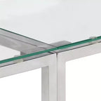 vidaXL Console Table, Table d'entrée, Salon, Acier inoxydable et Verre trempé
