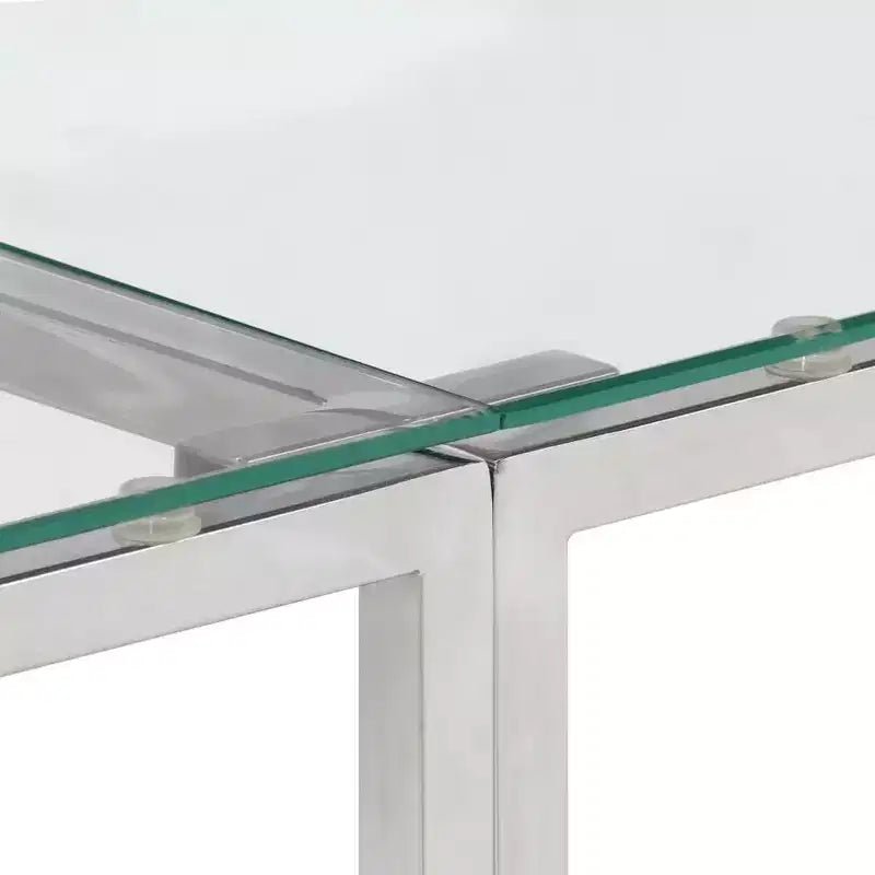 vidaXL Console Table, Table d'entrée, Salon, Acier inoxydable et Verre trempé