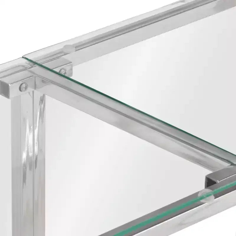 vidaXL Console Table, Table d'entrée, Salon, Acier inoxydable et Verre trempé