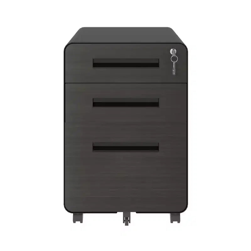 Meuble de rangement mobile 23H avec serrure - Entièrement en acier, entièrement assemblé, conception anti-basculement et roulettes verrouillables, compatible A4/Lettre, pour la maison/le bureau (noir)