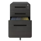 Meuble de rangement mobile 23H avec serrure - Entièrement en acier, entièrement assemblé, conception anti-basculement et roulettes verrouillables, compatible A4/Lettre, pour la maison/le bureau (noir)