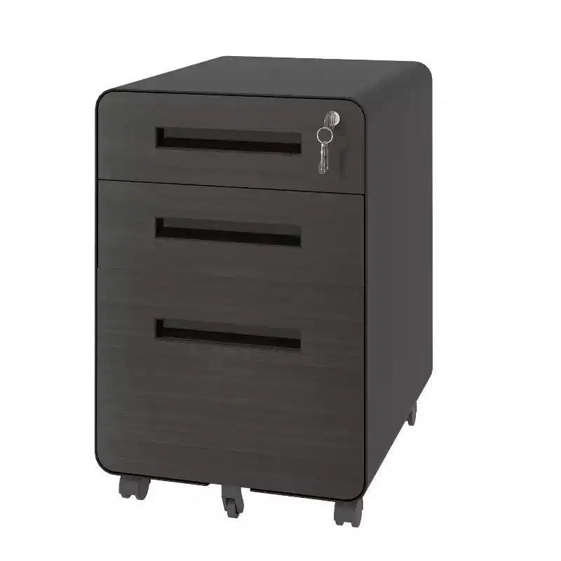 Meuble de rangement mobile 23H avec serrure - Entièrement en acier, entièrement assemblé, conception anti-basculement et roulettes verrouillables, compatible A4/Lettre, pour la maison/le bureau (noir)