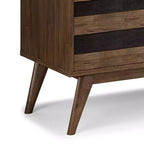 Meuble TV Wright pour téléviseurs jusqu'à 60" Brun vieilli naturel rustique - WyndenHall : Bois d'acacia, gestion des câbles, étagères réglables