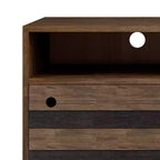 Meuble TV Wright pour téléviseurs jusqu'à 60" Brun vieilli naturel rustique - WyndenHall : Bois d'acacia, gestion des câbles, étagères réglables
