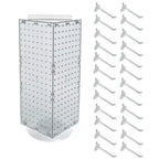 Présentoir de comptoir rotatif à quatre faces en pegboard avec crochets Azar Displays
