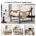 Fauteuil d'appoint FERPIT avec assise en tissu et structure métallique, style moderne
