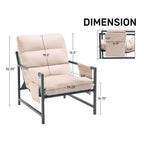 Fauteuil d'appoint FERPIT avec assise en tissu et structure métallique, style moderne