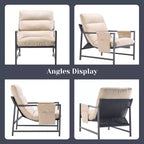 Fauteuil d'appoint FERPIT avec assise en tissu et structure métallique, style moderne