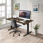 Mount-It! Bureau électrique assis-debout avec plateau - Noir/Chêne