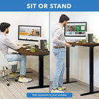 Mount-It! Bureau électrique assis-debout avec plateau - Noir/Chêne
