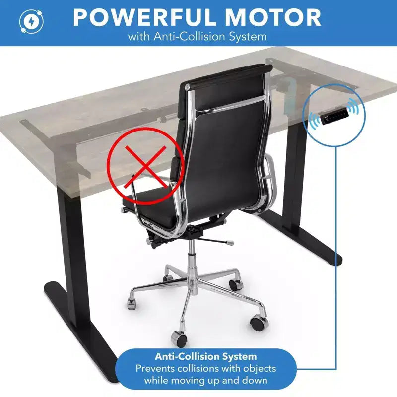 Mount-It! Bureau électrique assis-debout avec plateau - Noir/Chêne