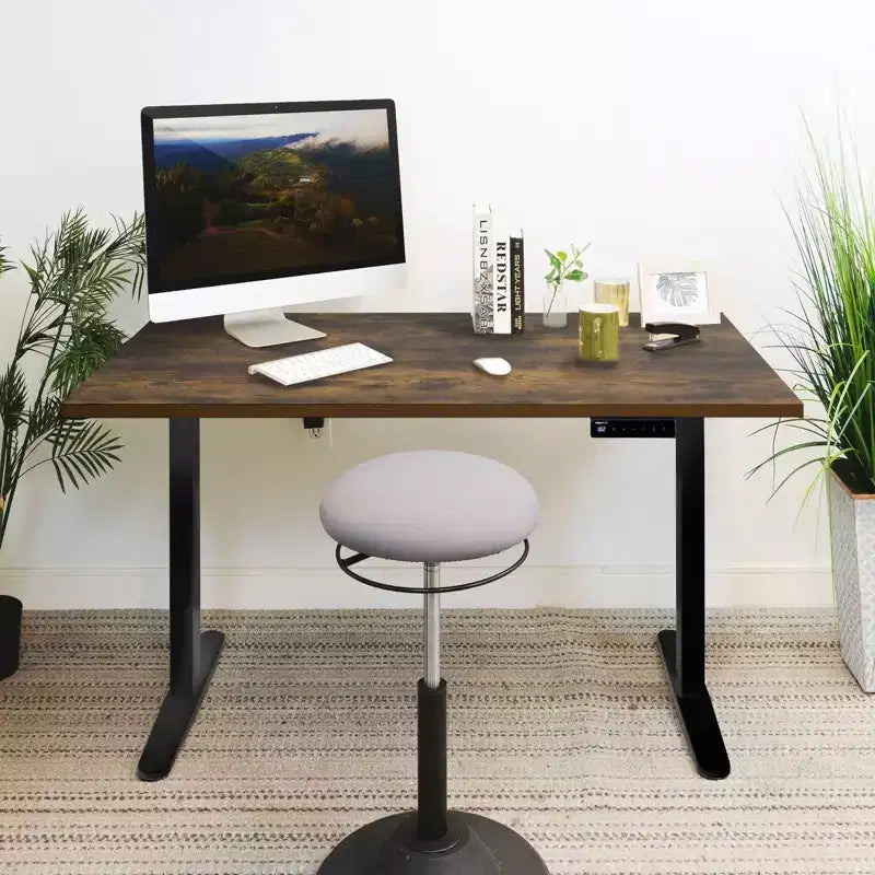 Mount-It! Bureau électrique assis-debout avec plateau - Noir/Chêne